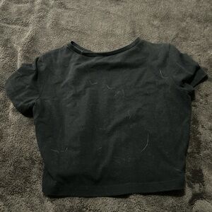 Plain black crop top